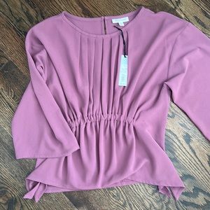 NWT Prologue Women's Size S Purple Long Sleeved Dolman Crewneck Blouse Shirt Top